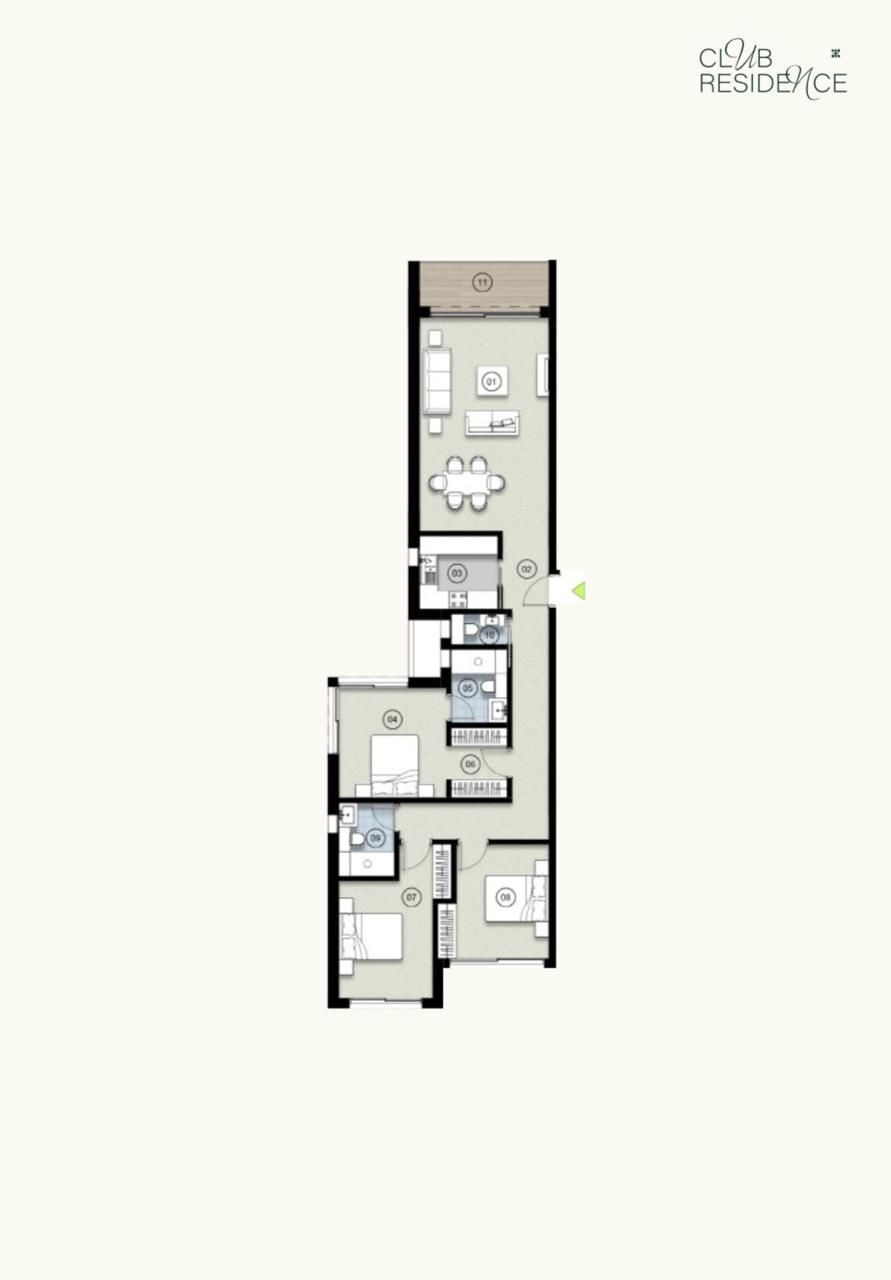 Floor plan for apartment at ZED East