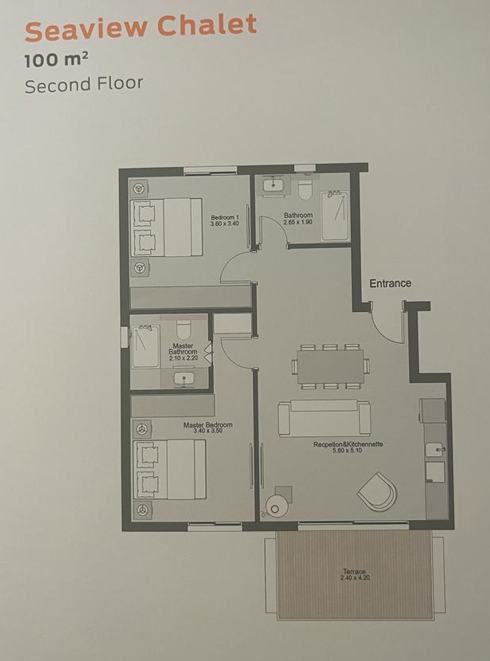 Floor plan for chalet at D-Bay