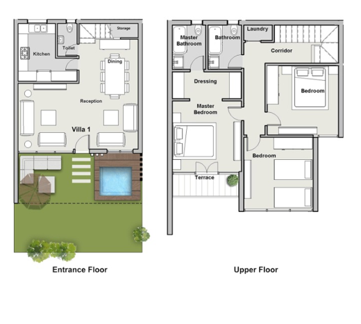 Floor plan for villa at The Median Residences