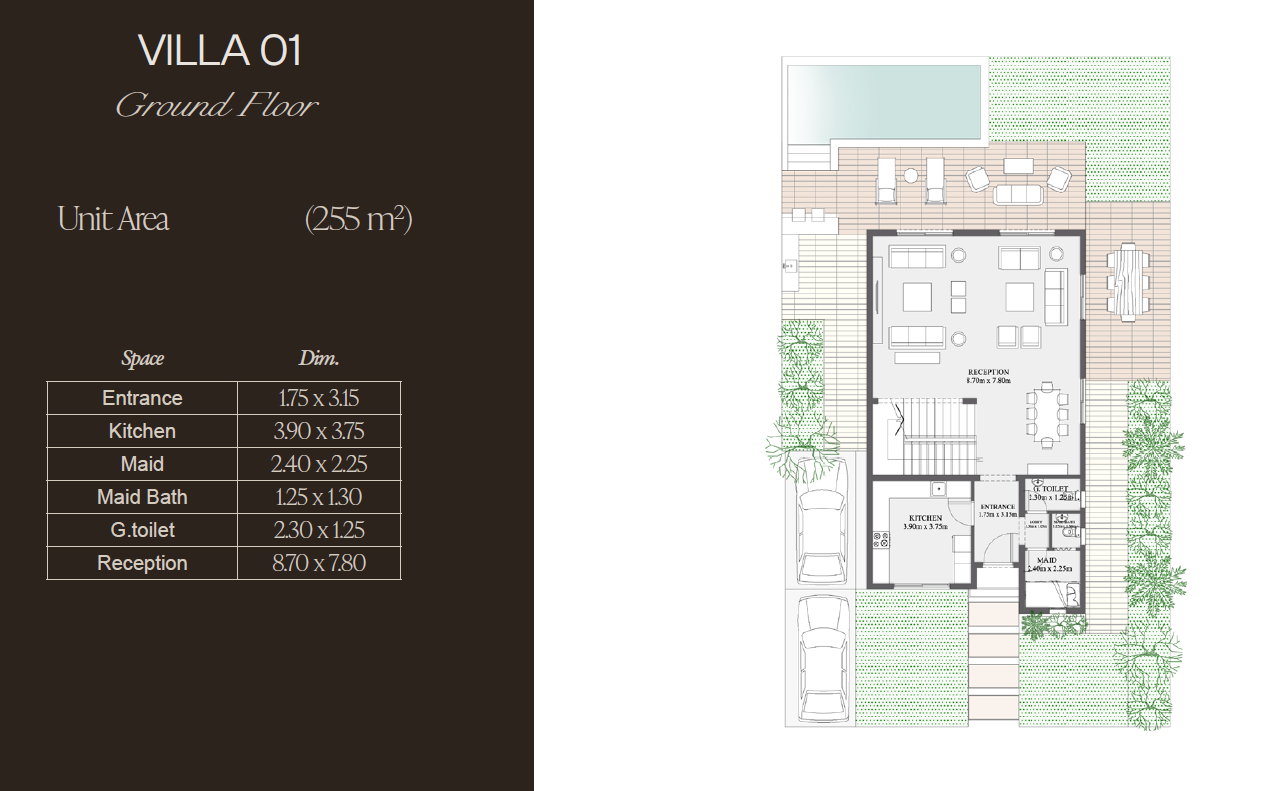 Floor plan for villa at Lugar