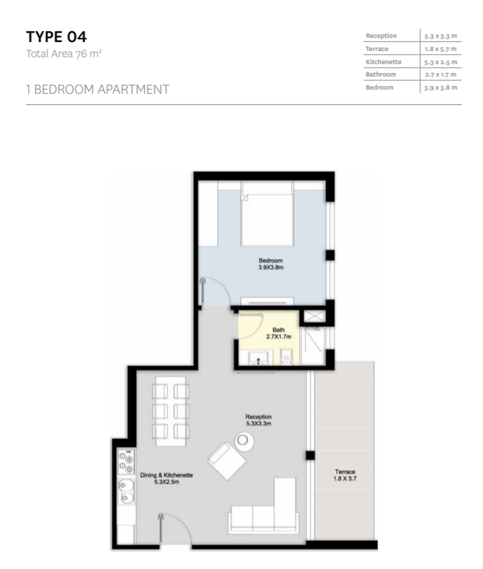 Floor plan for apartment at Bloomfields
