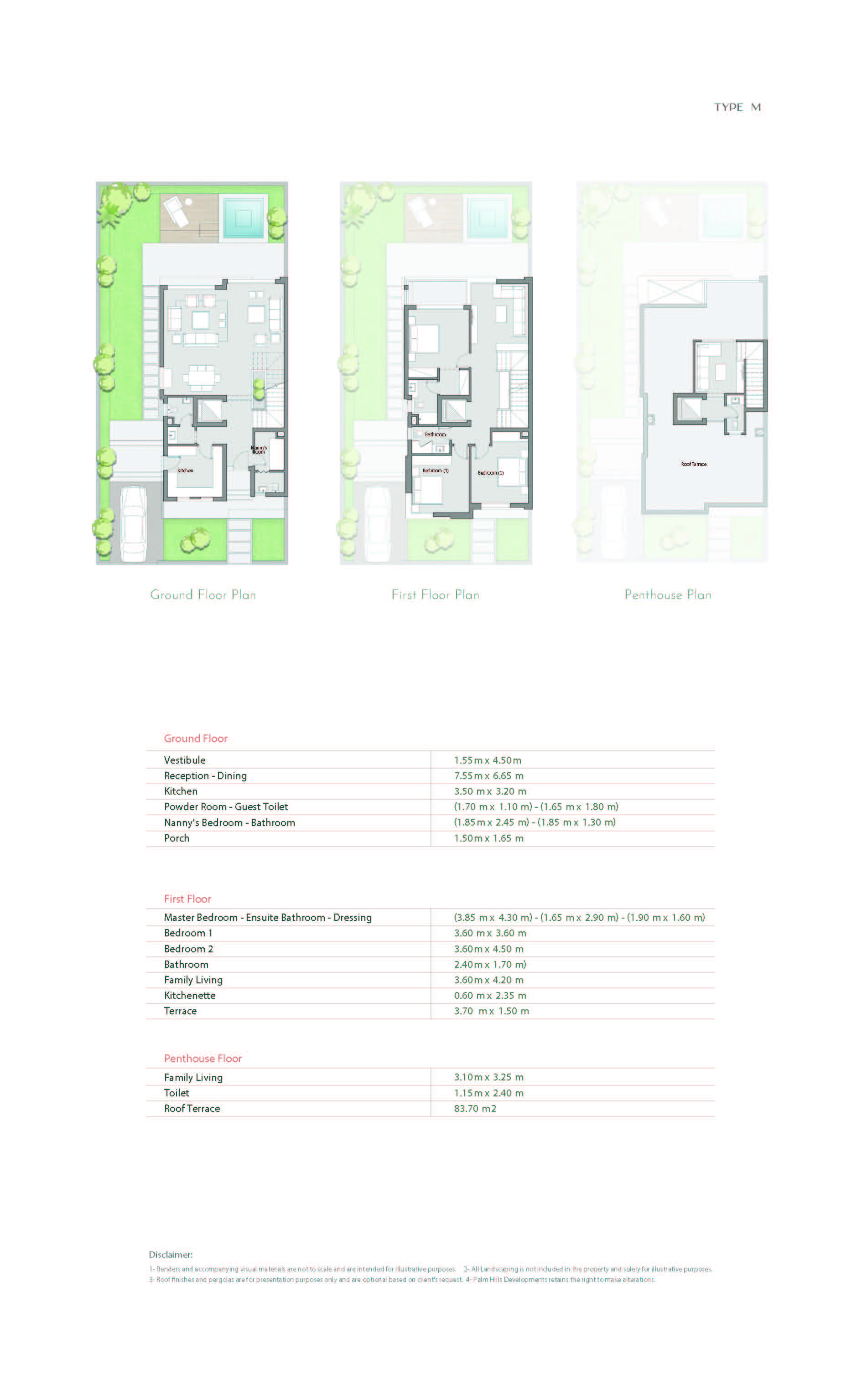 Floor plan for villa at Palm Hills New Cairo