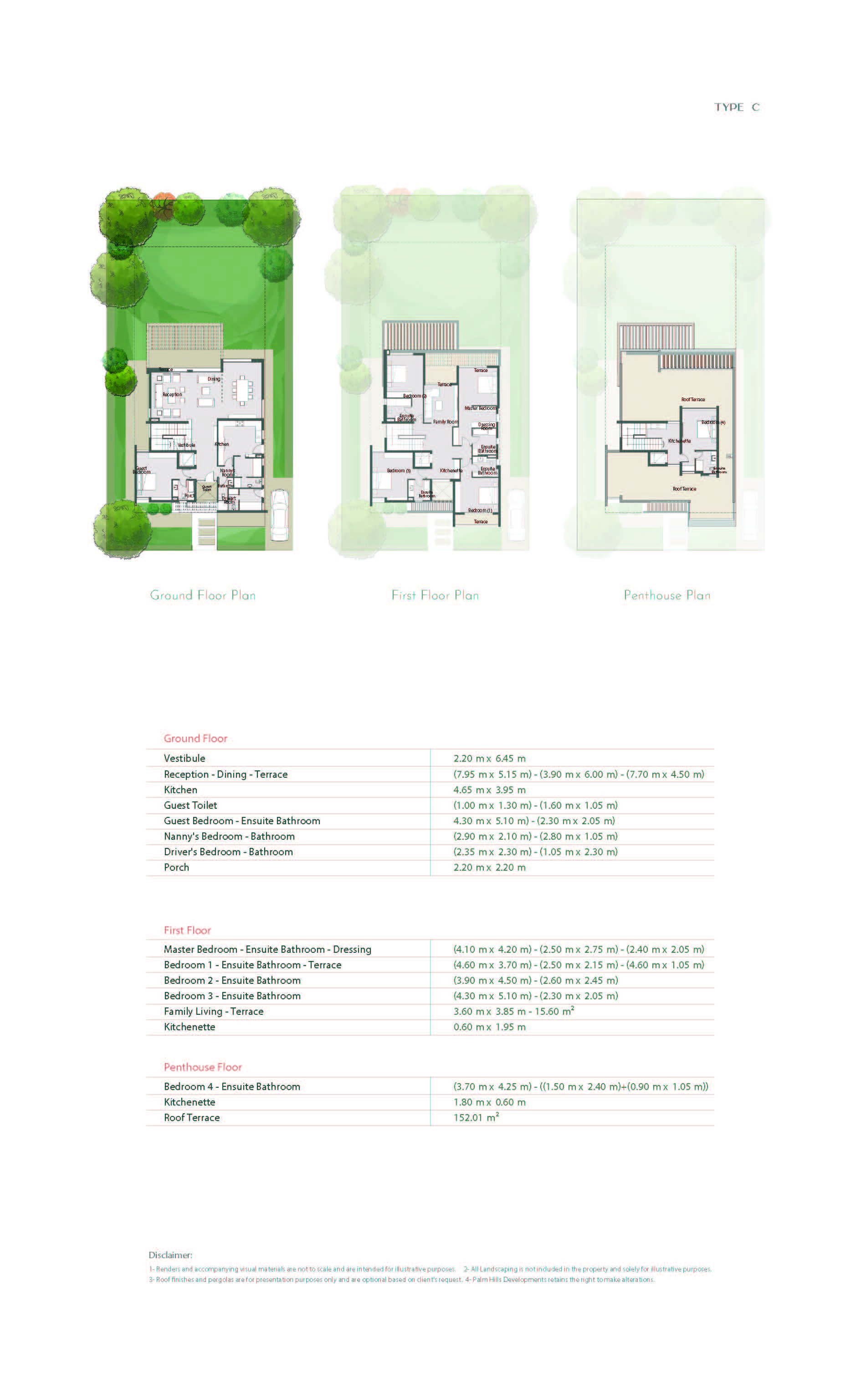Floor plan for villa at Palm Hills New Cairo