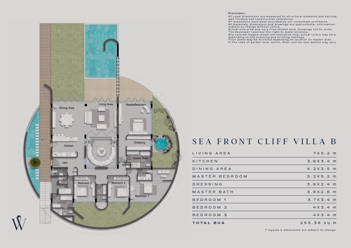 Floor plan for villa at Wadi Soma