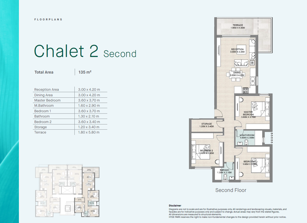 Floor plan for chalet at Hyde Park North - Seashore