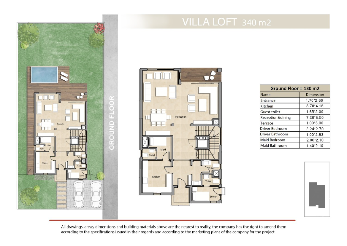 Floor plan for villa at Keeva