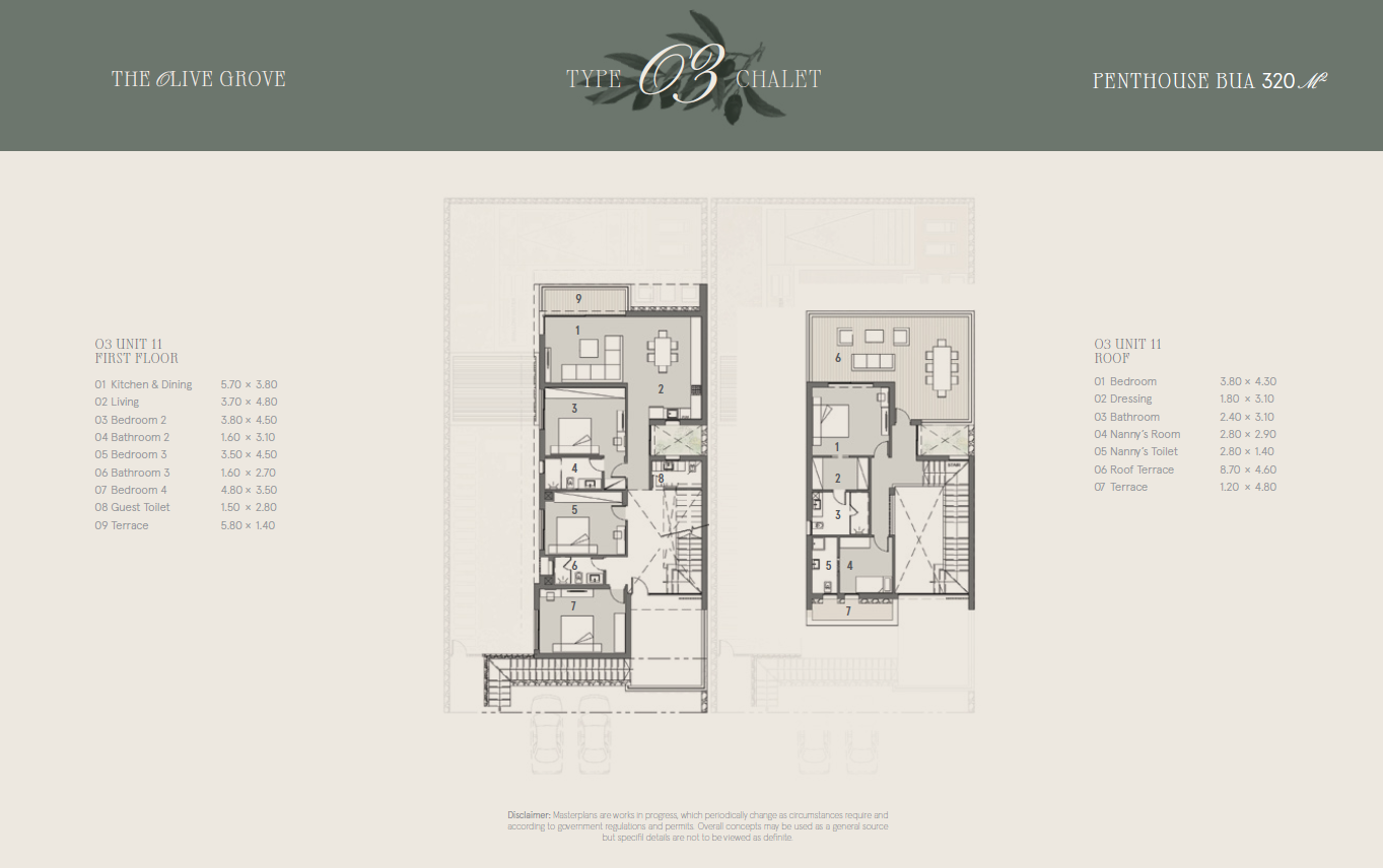 Floor plan for penthouse at Marsa Baghush