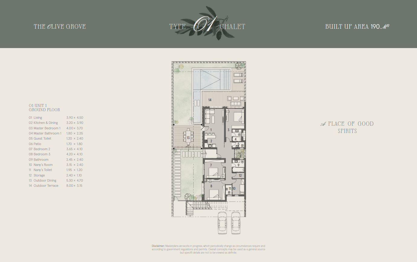Floor plan for chalet at Marsa Baghush
