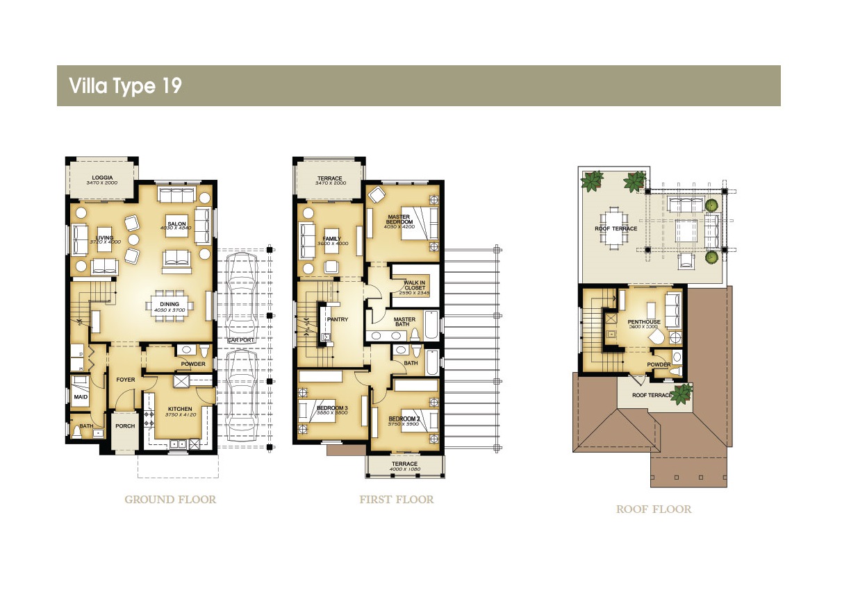 Floor plan for villa at Mivida
