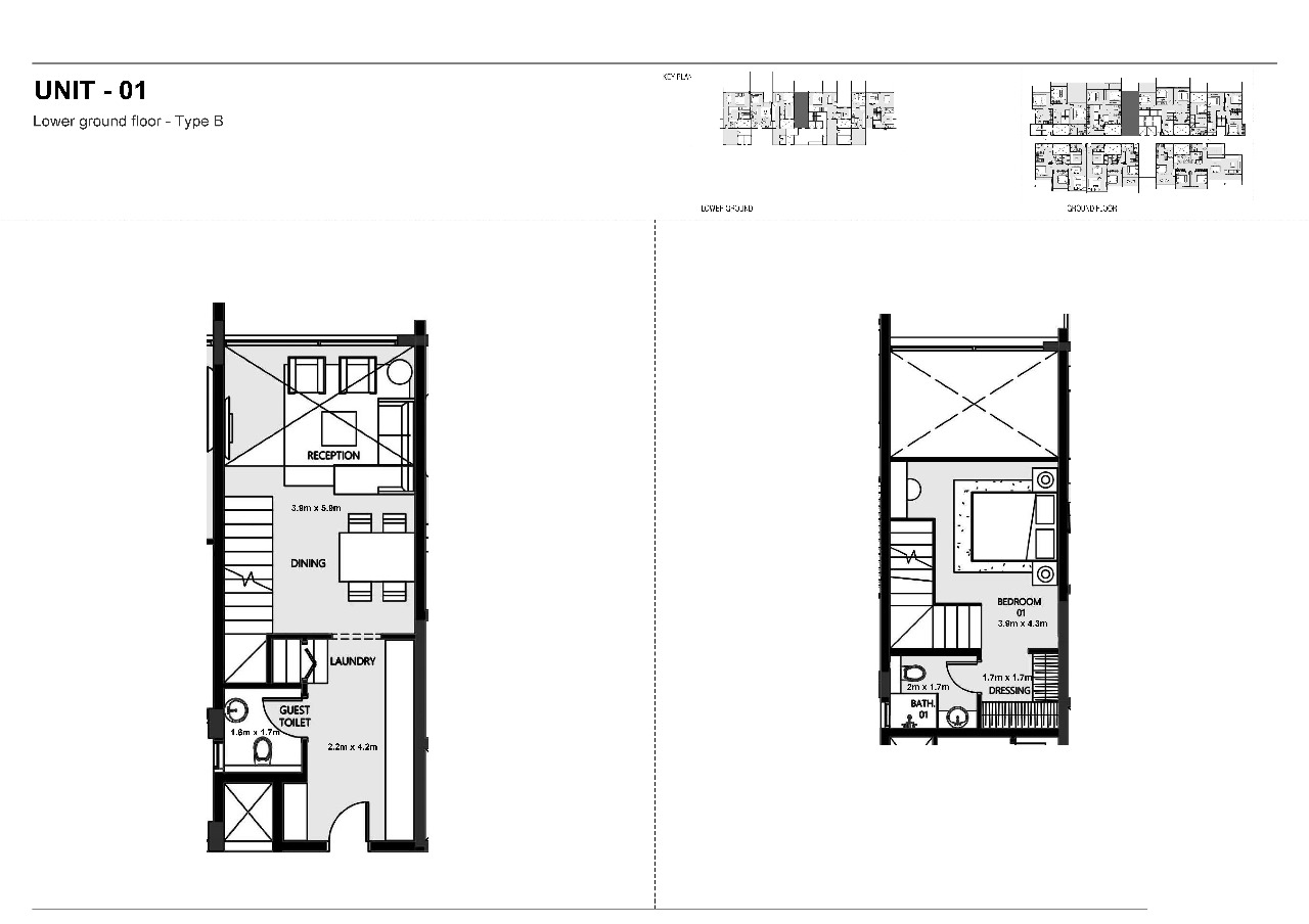 Floor plan for duplex at Nmq