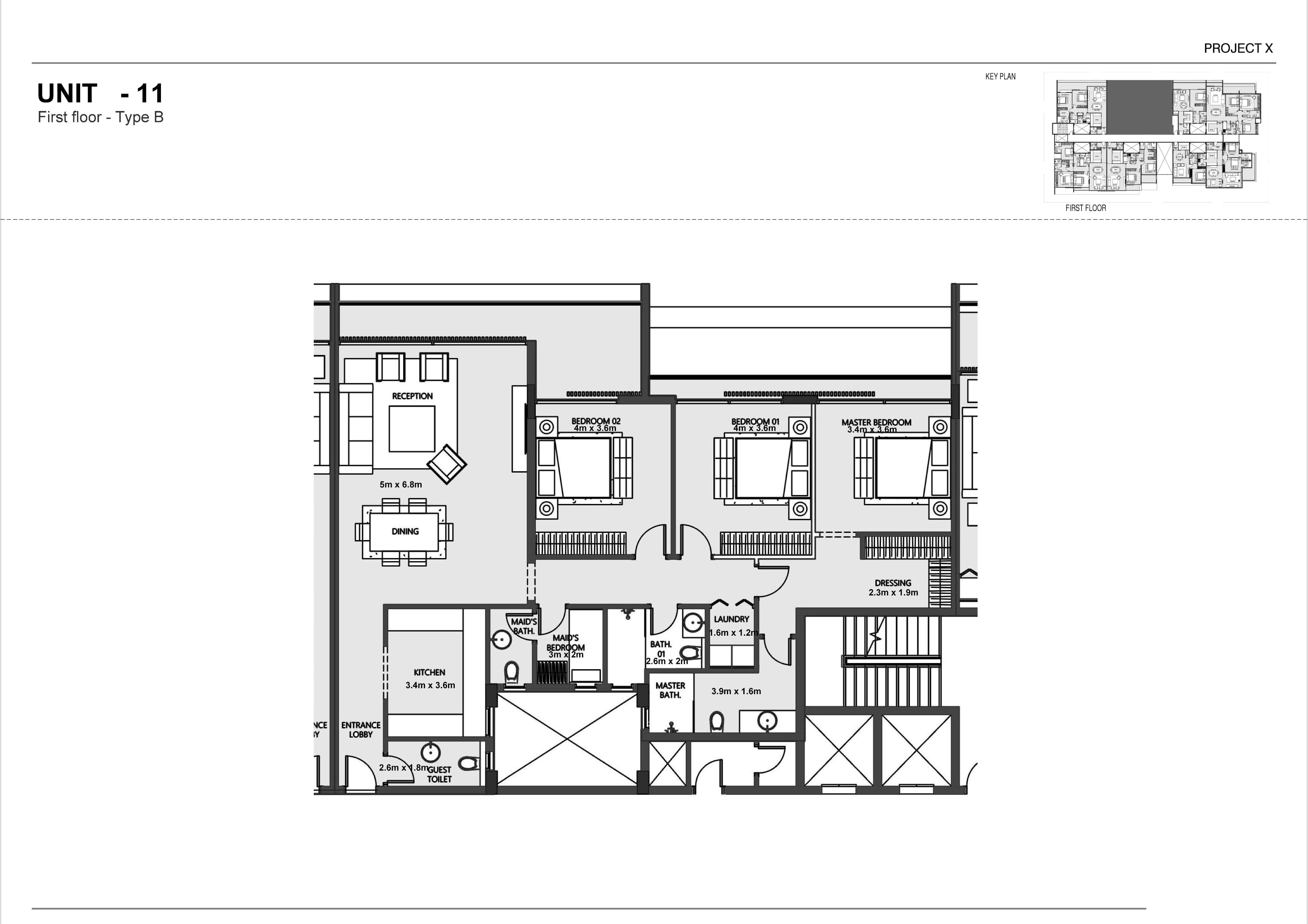 Floor plan for apartment at Nmq