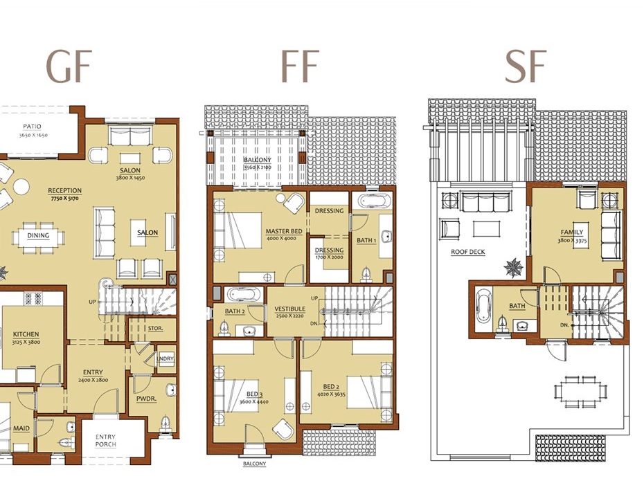 Floor plan for townhouse at Uptown Cairo