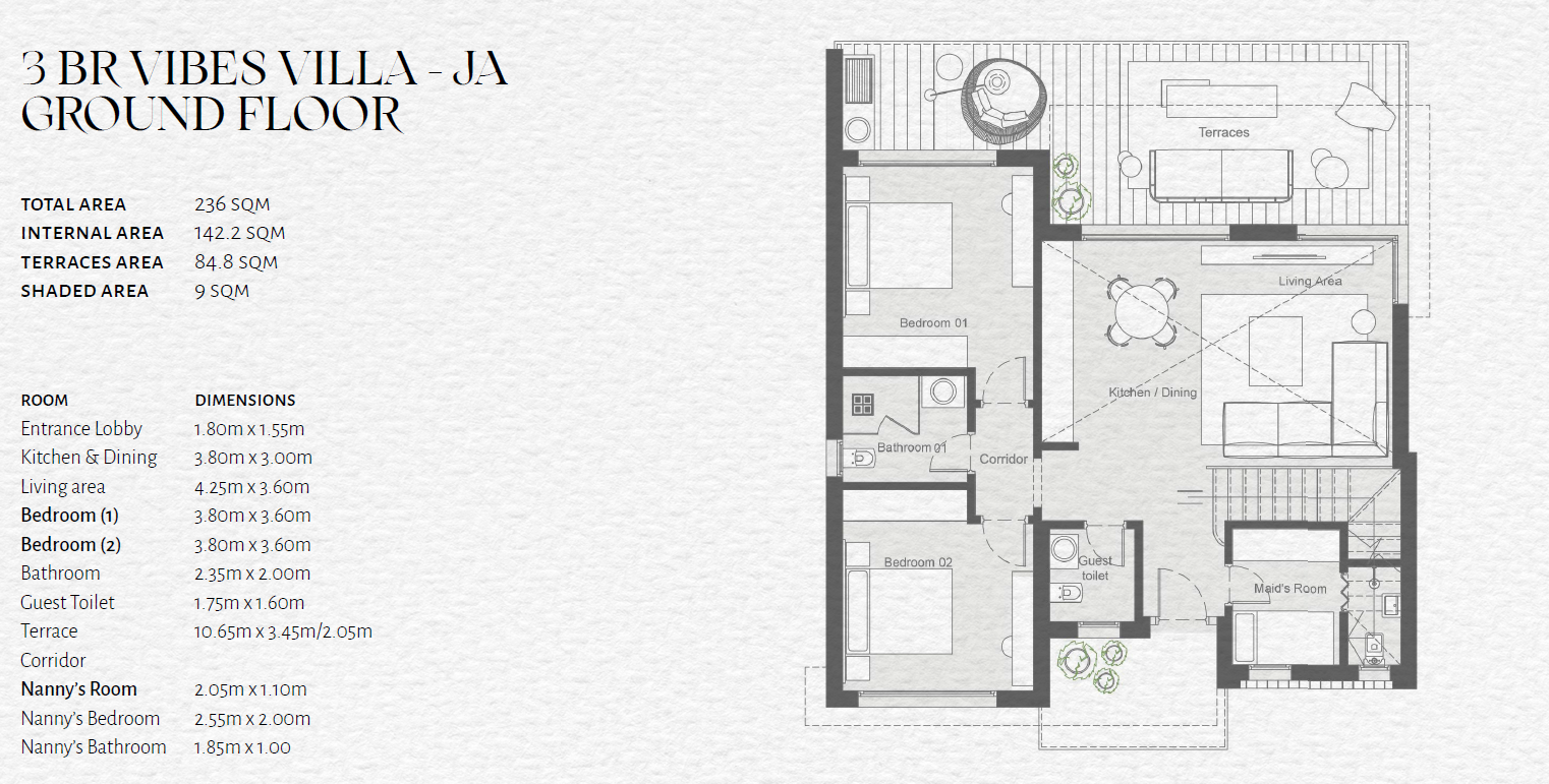 Floor plan for villa at The Med