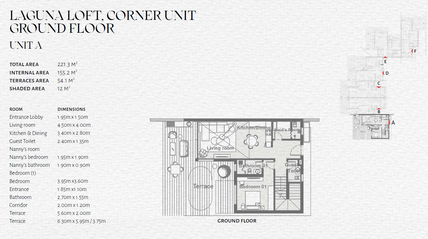 Floor plan for duplex at The Med
