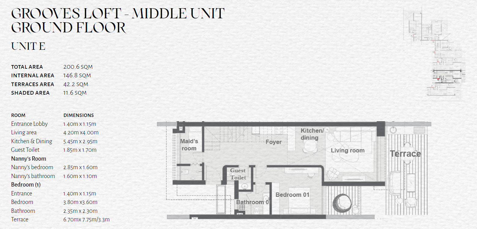 Floor plan for duplex at The Med