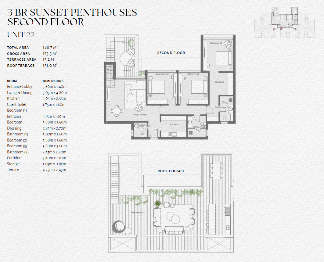 Floor plan for penthouse at The Med
