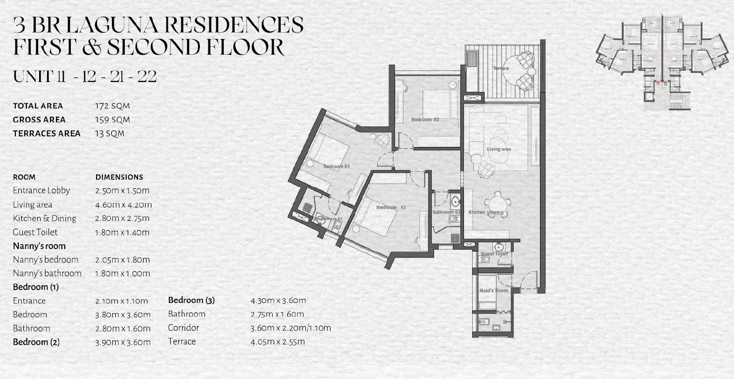 Floor plan for apartment at The Med