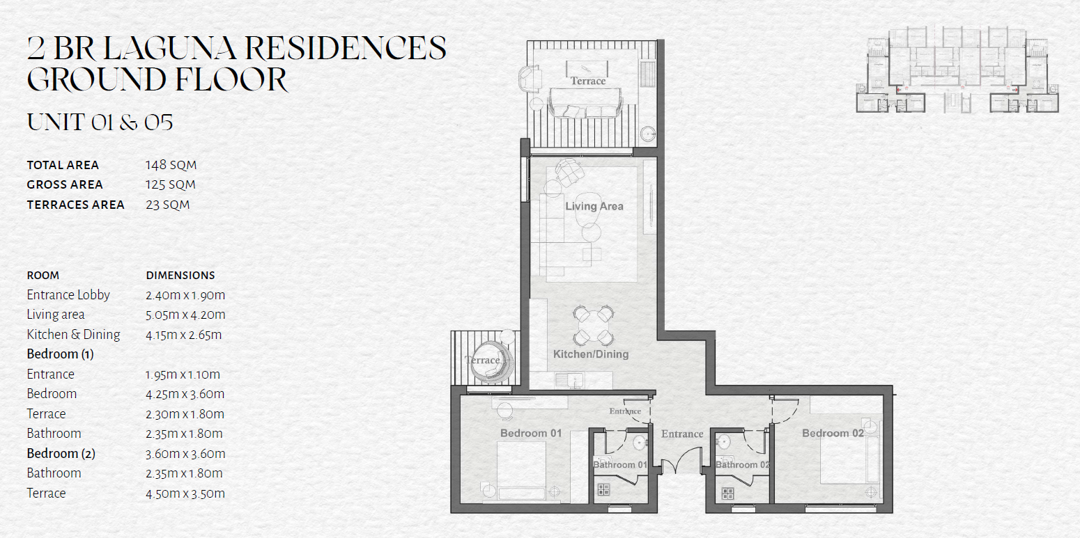 Floor plan for apartment at The Med