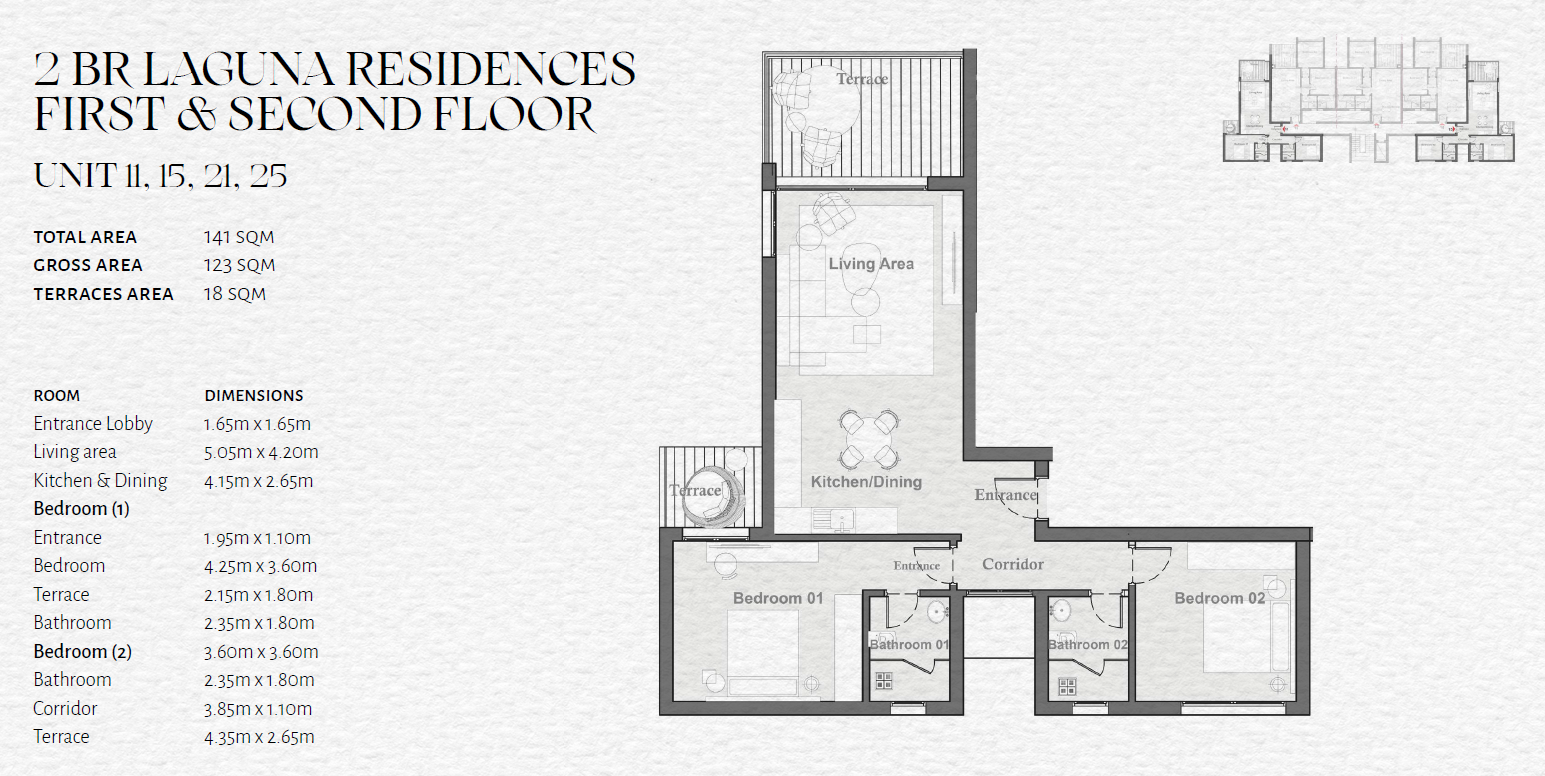 Floor plan for apartment at The Med