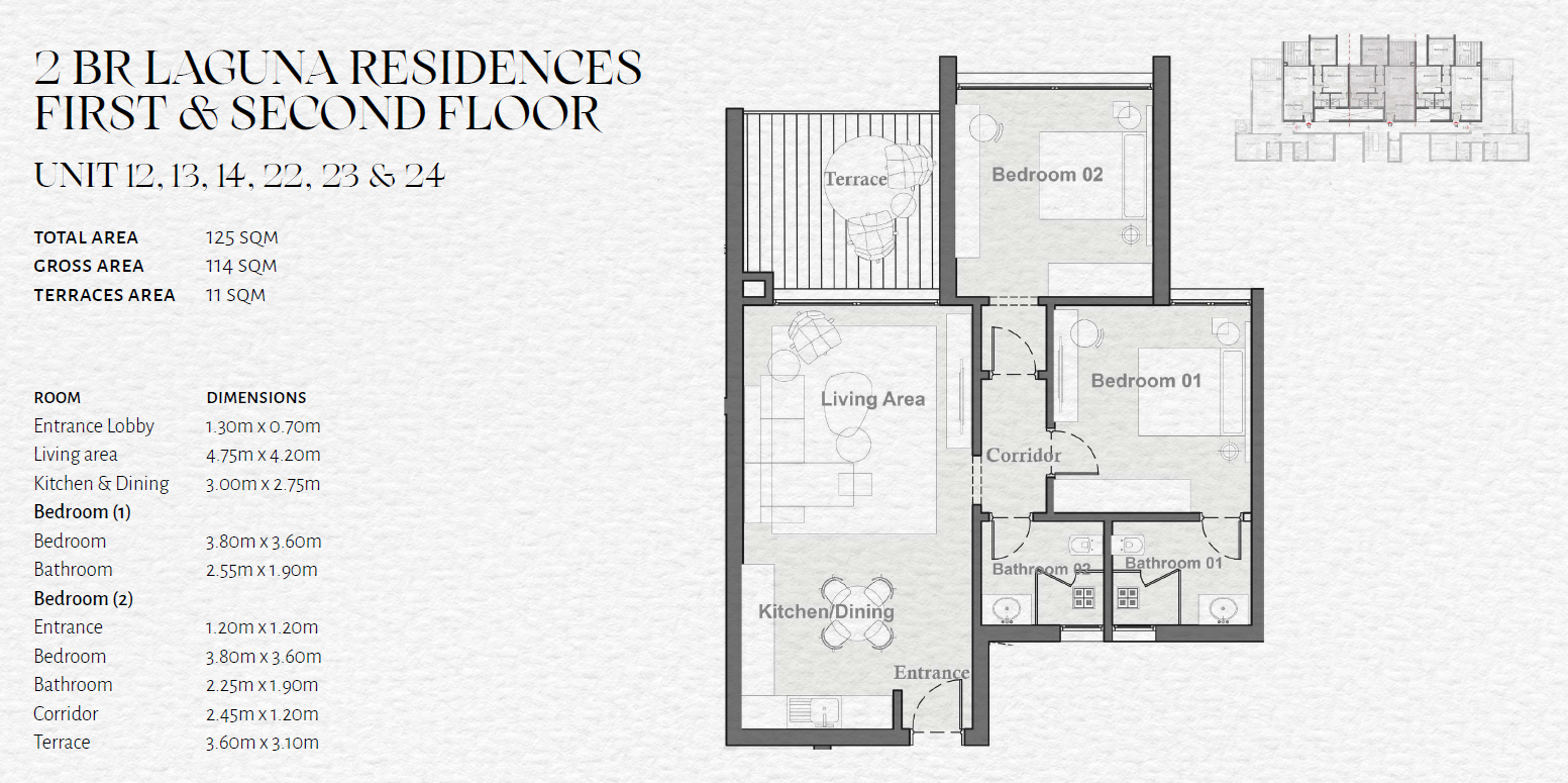 Floor plan for apartment at The Med