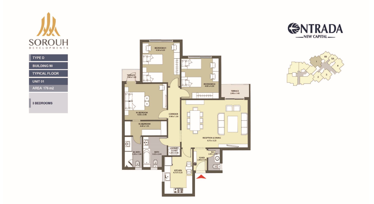 Floor plan for apartment at Entrada