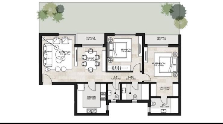 Floor plan for apartment at Garden Lakes