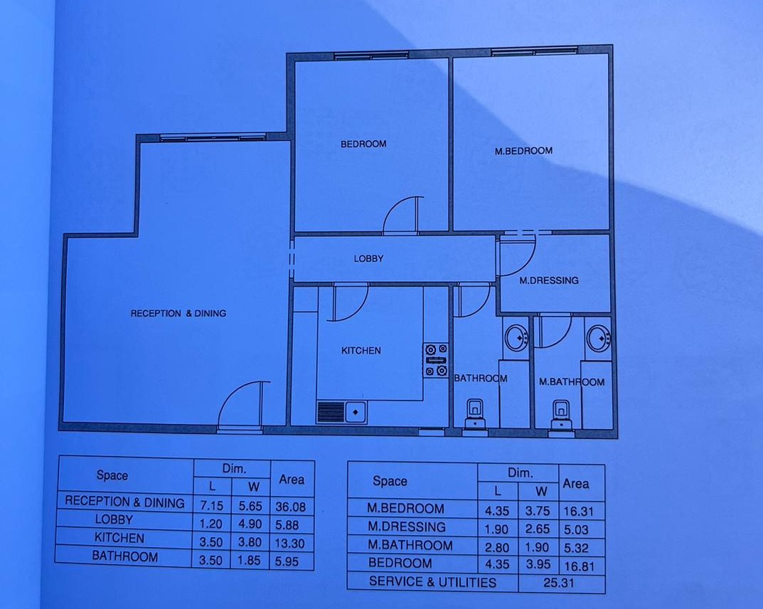 Floor plan for apartment at Aliva Mountain View Mostakbal City