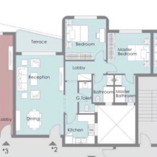 Floor plan for apartment at Palm Hills New Cairo