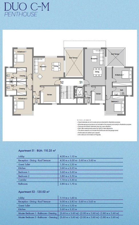 Floor plan for penthouse at Badya