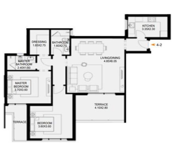 Floor plan for apartment at O West Orascom