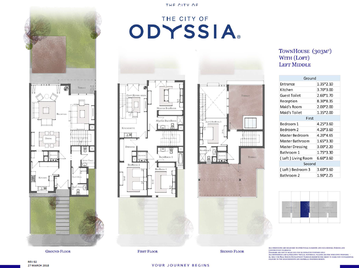 Floor plan for townhouse at The City of Odyssia