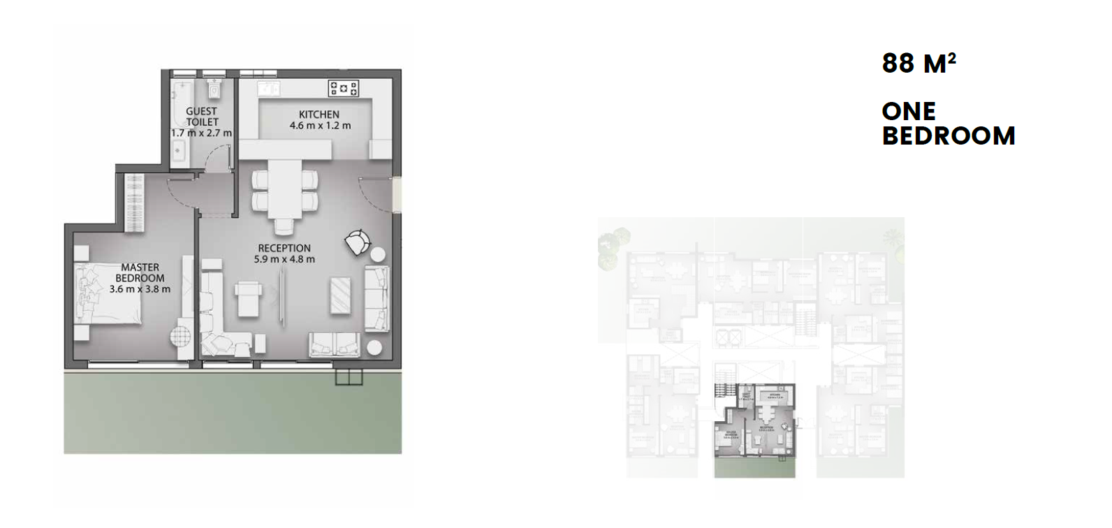 Floor plan for apartment at Creektown