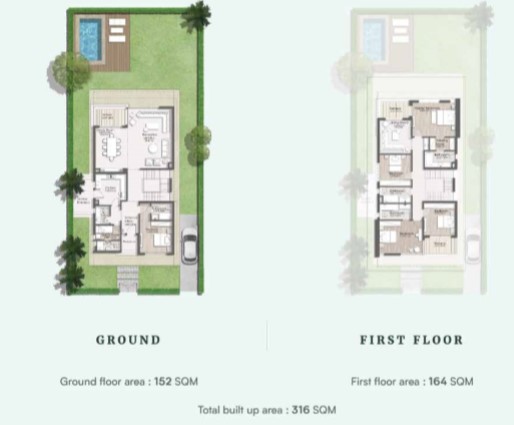 Floor plan for villa at Hyde Park
