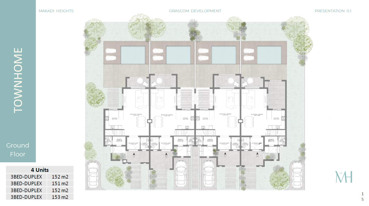 Floor plan for townhouse at Makadi Heights