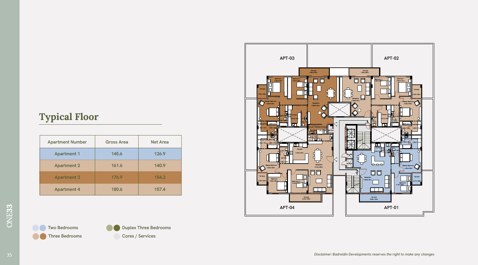 Floor plan for apartment at One33