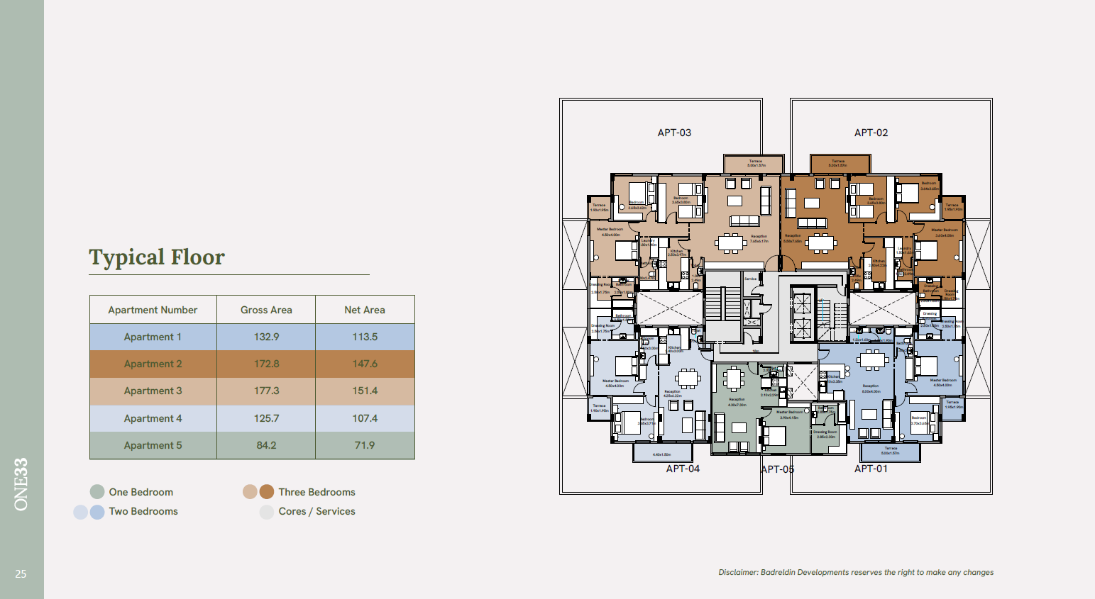 Floor plan for apartment at One33