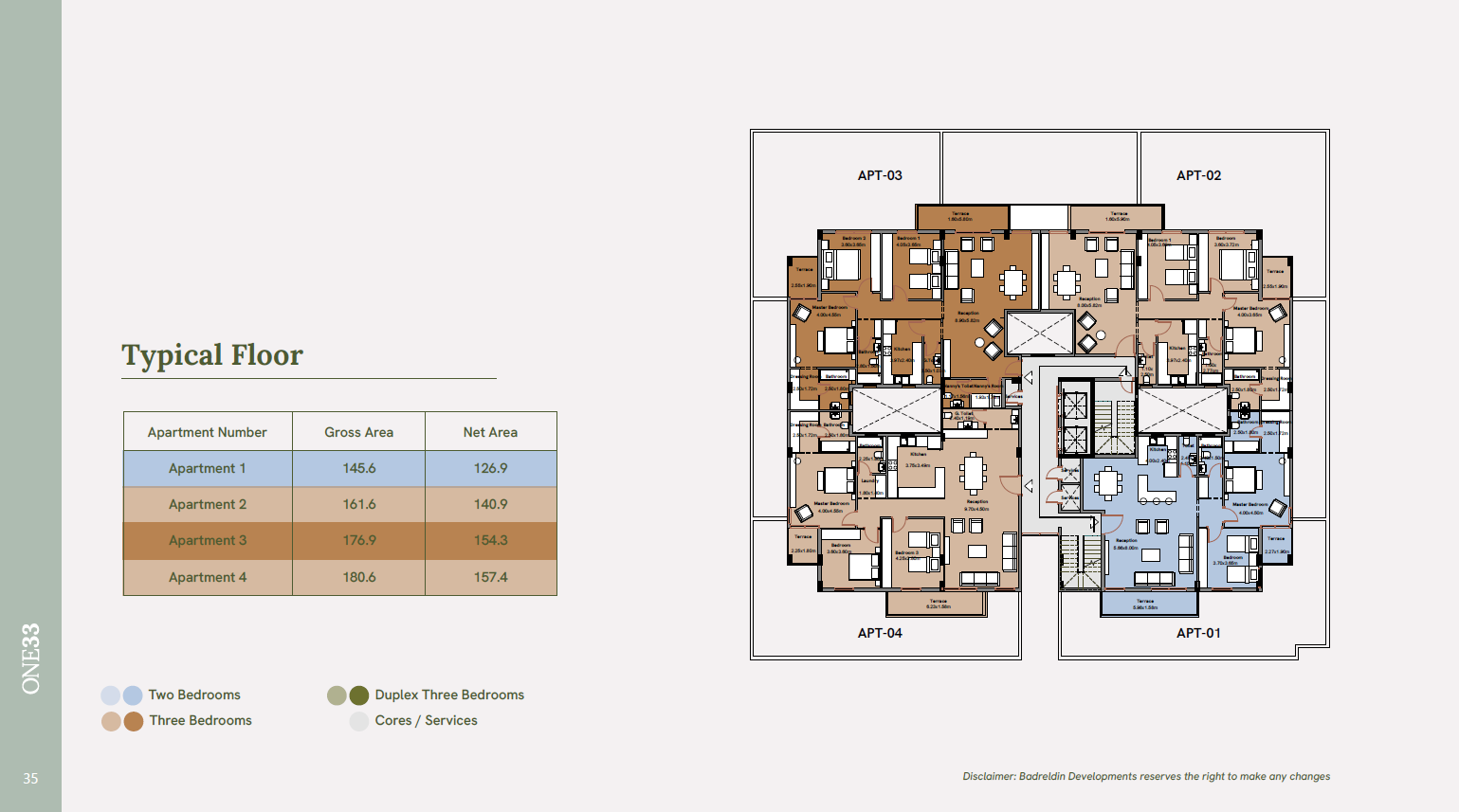 Floor plan for apartment at One33
