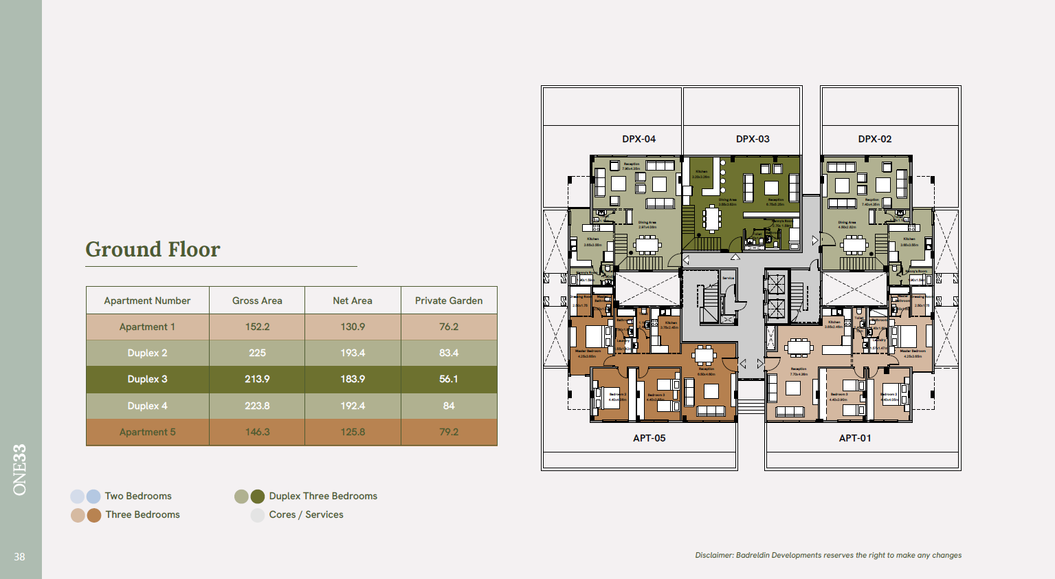 Floor plan for apartment at One33