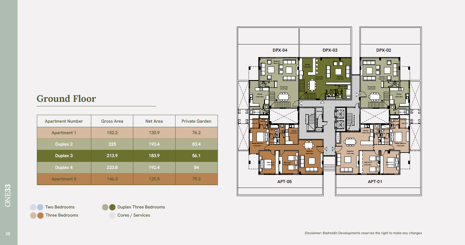 Floor plan for apartment at One33