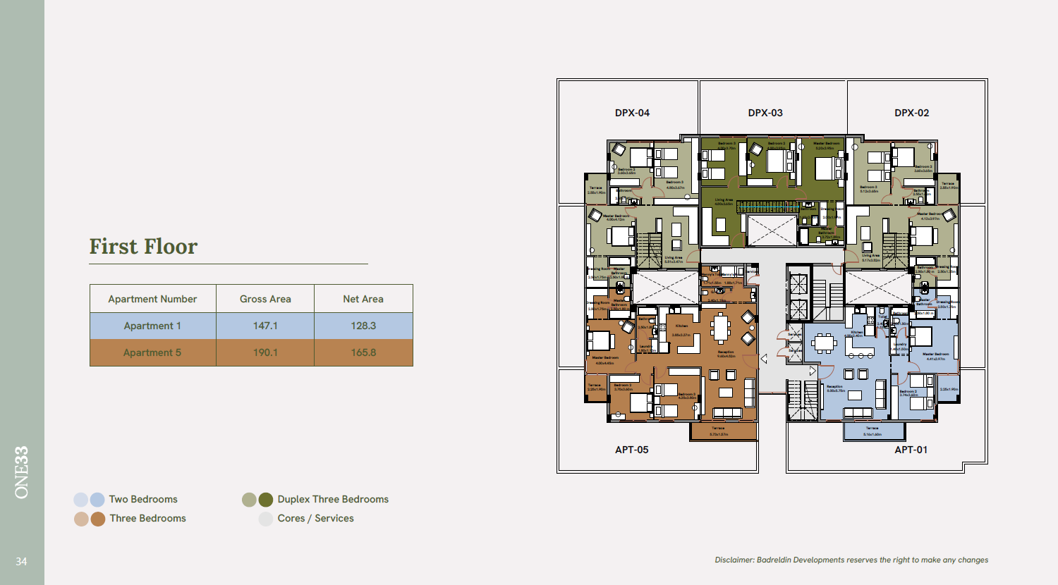 Floor plan for apartment at One33