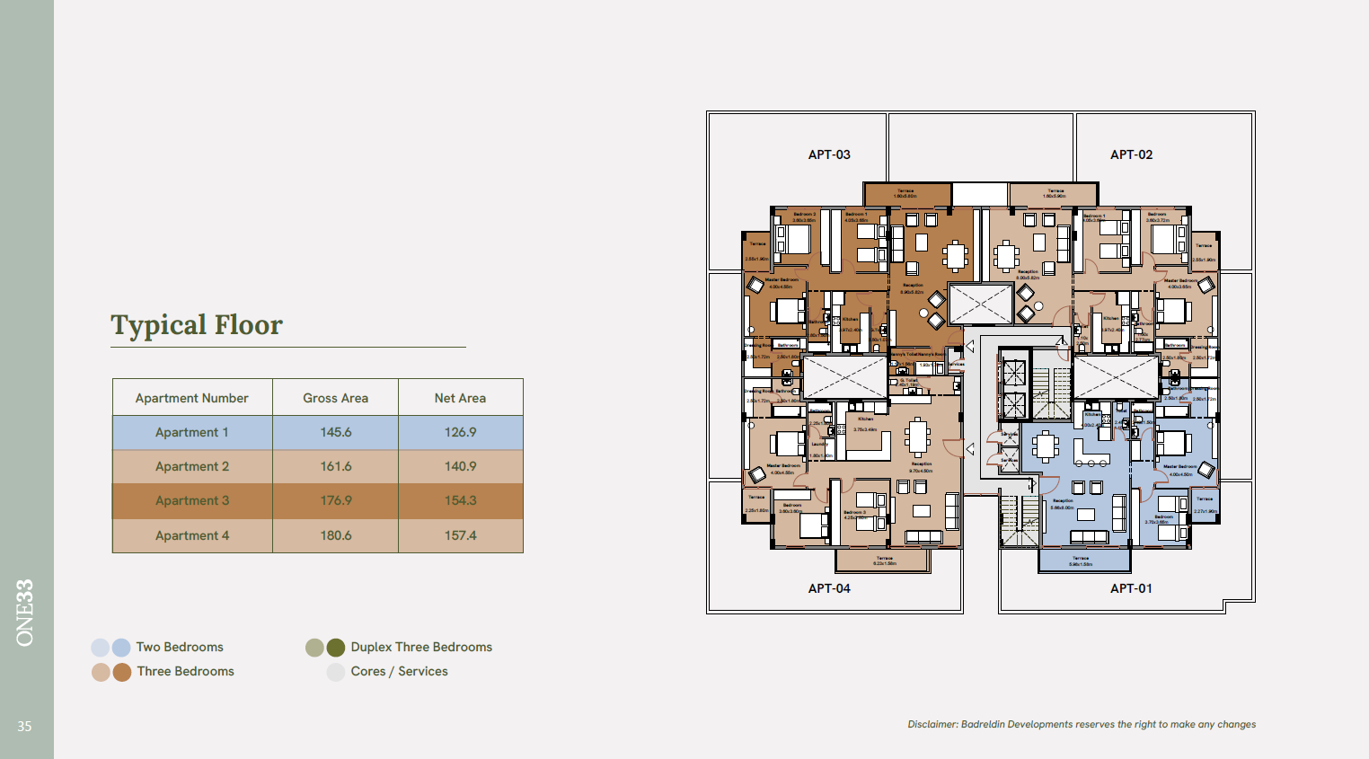 Floor plan for apartment at One33
