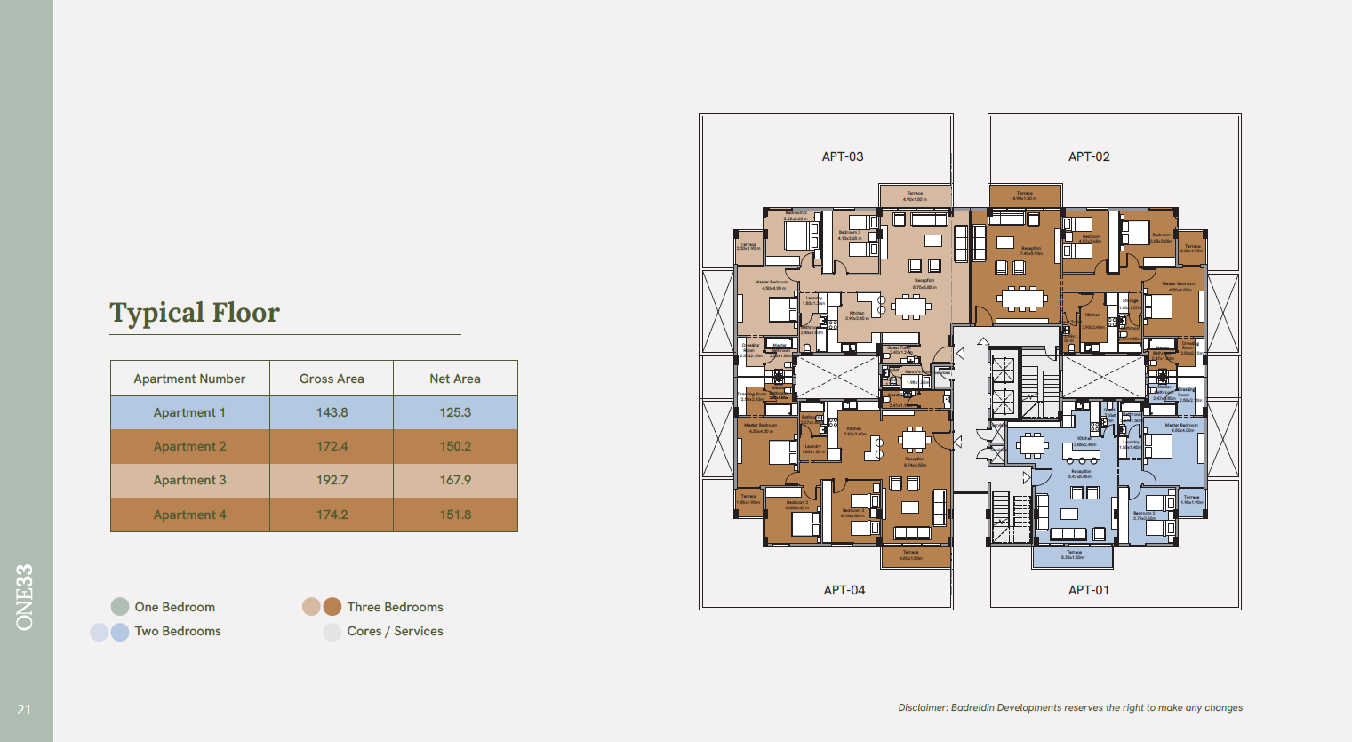 Floor plan for apartment at One33-Phase Two