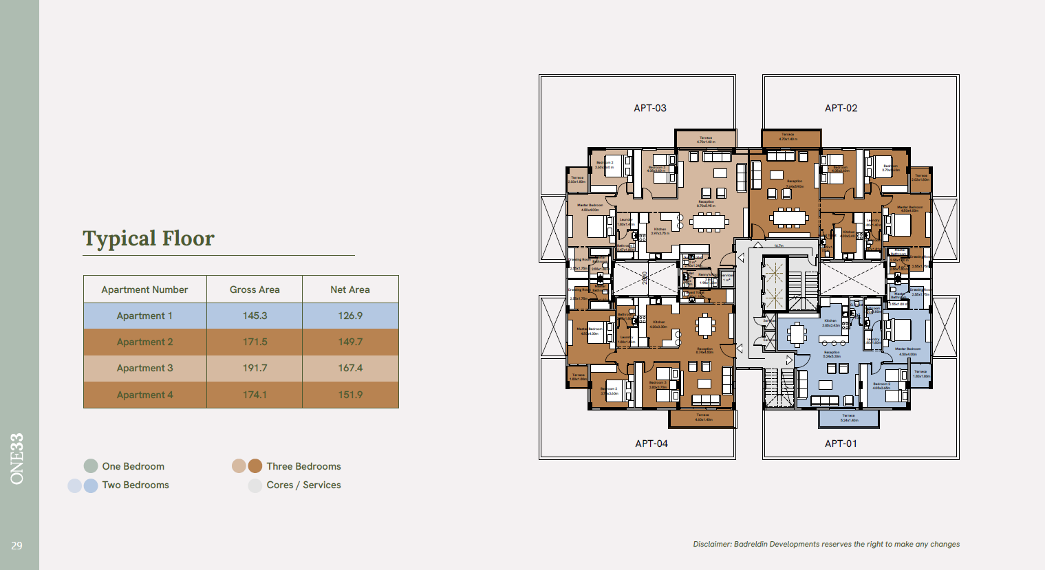 Floor plan for apartment at One33