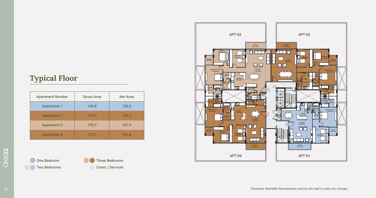 Floor plan for apartment at One33