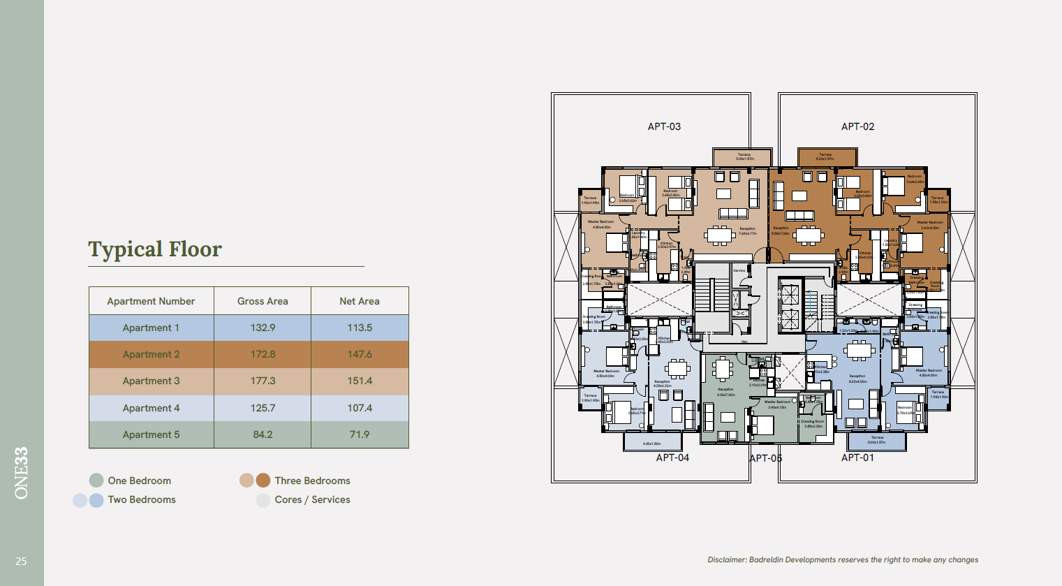 Floor plan for apartment at One33