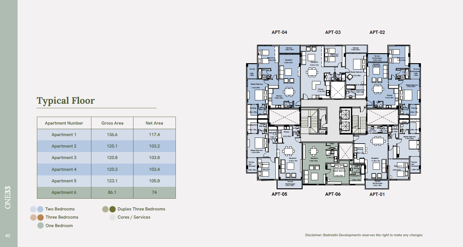 Floor plan for apartment at One33