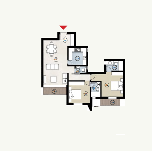 Floor plan for apartment at ZED East