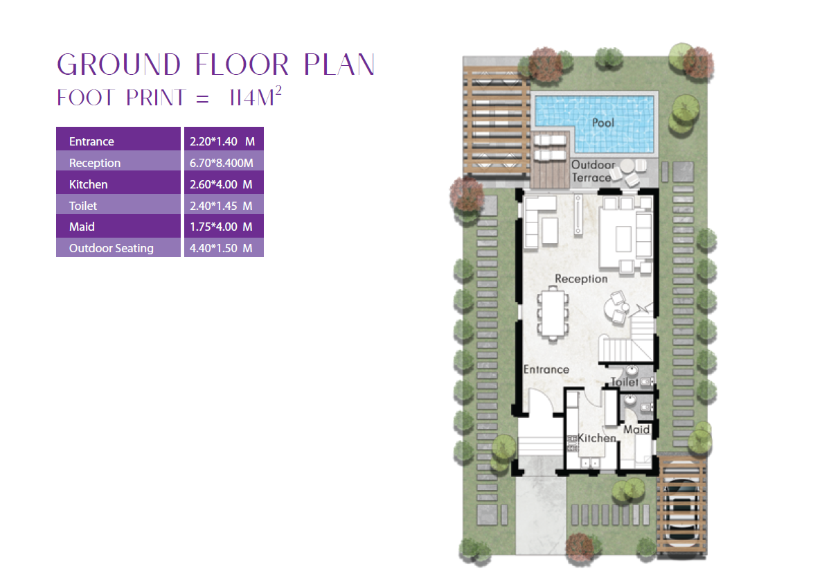 Floor plan for villa at IRA