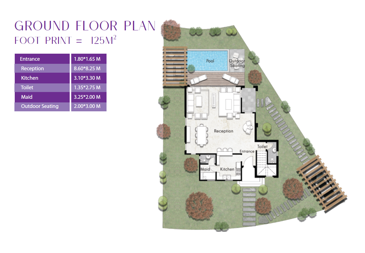 Floor plan for villa at IRA
