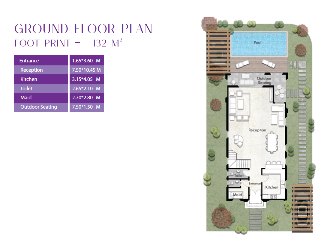 Floor plan for villa at IRA